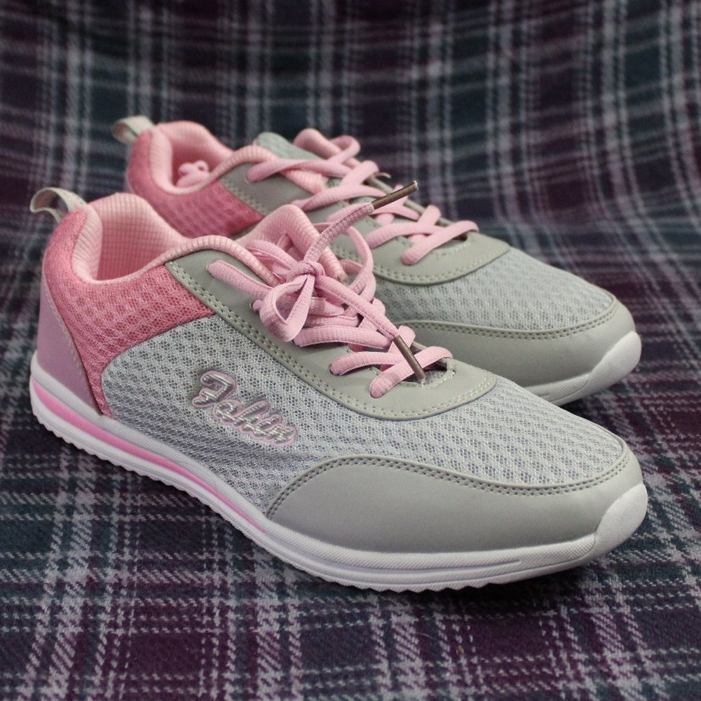 Fahin Fashion Pink and Gray Lightweight Sneakers Women's Size 7.5